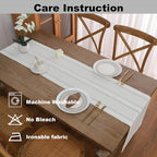 Gernaice 2PCS Boho Table Runner, Rustic Cotton Linen Farmhouse Table Runners - Image 5
