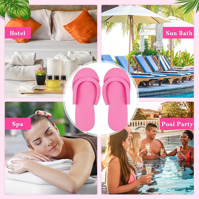 300 Pairs Disposable Pedicure Slippers and Toe Separators Kit Include 80 Disposable Foam Pedicure Flip Flops 220 Pairs Toe Separators for Women Nail Spa