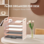 5 Trays Paper Organizer Letter Tray - Image 2