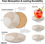 VEYRO Ceramic Coasters Set of 4 – Absorbent Stone Drink Coasters - Image 5