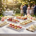 Plastic Serving Tray & Platter Set White Lace Disposable Party Trays & Platters - Image 4