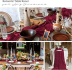 10 Pack Burgundy Cheesecloth Table Runner 17x108 Inch Boho Gauze Cheese Cloth - Image 7