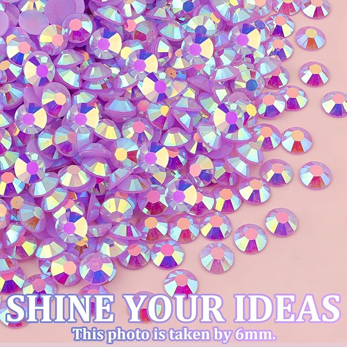 30000Pcs Resin Rhinestones for Bedazzling with Tweezers, Lavender Purple AB Rhinestones for Crafting with B7000 Jewelry Glue for DIY Crafts Clothing Tumblers Shoes Fabric Nail Art