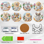Ekuxom 8 Pcs Dog Diamond Art Coasters Kit - Image 3