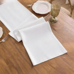 White Table Runner, Waterproof Washable Runners 108 Inches Long | Reusable - Image 3