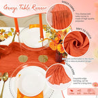 Showgeous 30 Pack Orange Cheesecloth Table Runner, 17 x 108 Inches | Boho - Image 3