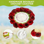 Crochet Flower Coasters, Handmade Bouquet Coasters - Image 4