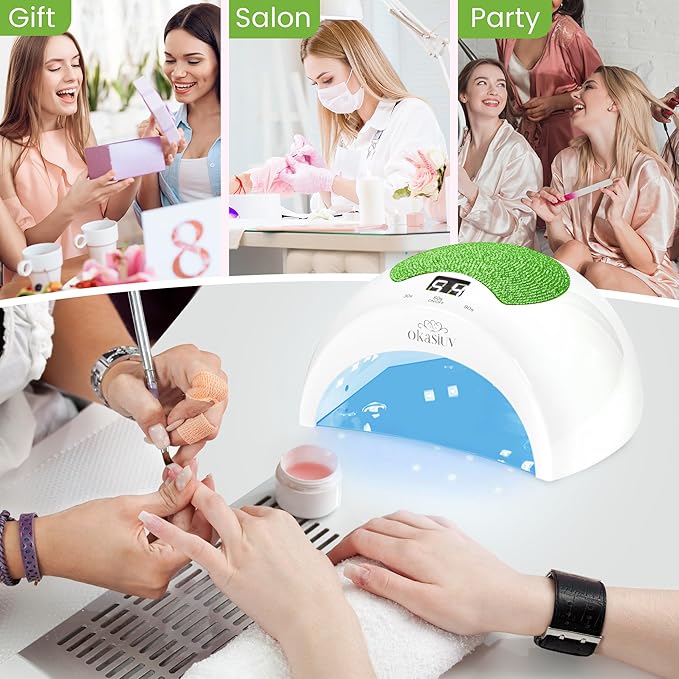 Rechargeable UV LED Nail Lamp with Diamond Design & Touch Control - 3 Timer Settings, Fast Curing for All Gel Polishes, Portable UV Nail Dryer for Professional Salon & Home