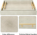 SwallowLiving Set of 2 Shagreen Serving Tray - Image 5