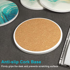 Coasters for Drinks, Kitchen Home Decor Housewarming Gift, Round 4 in - Image 4