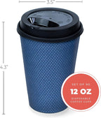Disposable Coffee Cups With Lids - 12 oz Togo Coffee Cup With Lid. To go Travel - Image 2