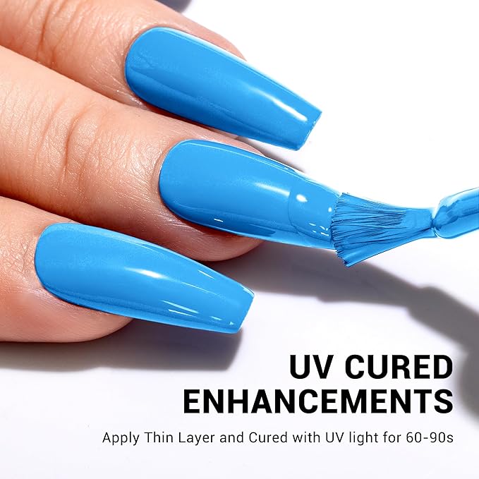 MelodySusie Thick Light Blue Gel Nail Polish,0.5fl oz Nails Soak Off UV LED Bright Ocean Blue Gel Polish Christmas Gift for Women Nail Art Manicure Salon DIY Nail Design Decoration at Home-120