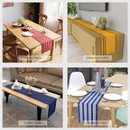Encasa XO Table Runner, Yarn Dyed Ribbed Cotton 13"x79" | Solid Beige, 12-Ply - Image 6