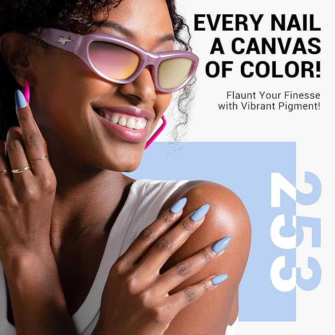 MelodySusie Thick Baby Blue Gel Nail Polish,0.5fl oz Soak Off UV LED Spring Summer Macaron Blue Gel Polish Gift for Women Nail Art Manicure Salon DIY Nail Design Decoration at Home-253
