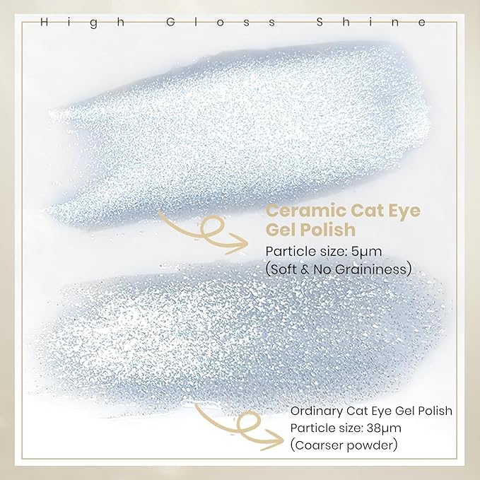 MIZHSE Cat Eye Gel Nail Polish, 8 Colors Moonlight Magnetic Gel Polish Set with Magnet Stick, Glassy Effect Crystal Holographic Silver Brown Green Purple Fall Colors Soak Off Nail Art Gift for Women