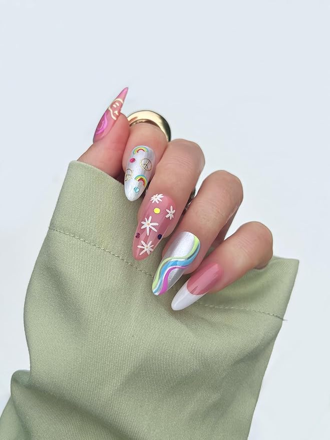 Deco Beauty Stay Groovy Nail Stickers - Trendy, Long-Lasting Nail Art Decals – Easy DIY Application for Salon-Quality Manicures