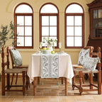 Designer French Linen Long Table Runner, Floral Pattern, Dining Table, Kitchen - Image 2