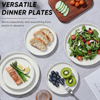 E-far 7.9 Inch Ceramic Dinner Plates, 6-Piece Stoneware Salad Plates, Chip & - Image 7