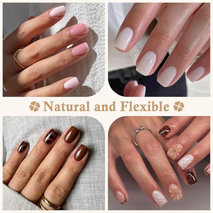 Square Nail Tips: 504pcs Soft Gel Extra Short Press on Nails, 12 Sizes XS Full Cover Clear XXS Extra Small Square Gel Nail Tips for Nail Extension DIY Home