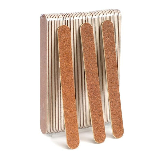 Nail Files, 50 PCS Fingernail Files 100/100 Grit Brown Double Sided Emery Boards for Natural Nails - Professional Nail File Bulk Washable Manicure Tool Travel Size