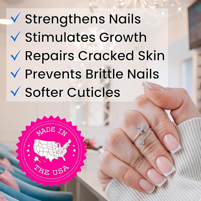 Ellie Chase Moisturizing Cuticle & Nail Care Oil 2.3 Fl Oz - Cranberry Scented – Infused with Jojoba Oil, Aloe, Vitamin E – Nail & Cuticle Hydration, Repair, Moisturizer, Strengthener, Growth