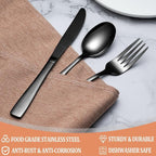 40 Pcs Black Silverware Set, Stainless Steel Flatware Set - Image 3