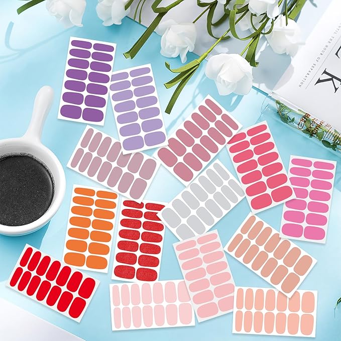 20 Sheets 280 Pieces Bright Color Solid Nail Polish Strips for Women Girls Nail Art DIY Nail Stickers Full Nail Wraps Stick On Nails Polish Stickers Set for Nails Designs