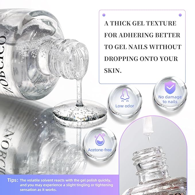 Gel Polish Remover - 30ML, Low Odor, No Soak - Gel Polish Remover for Nails, Easily Remove Gel Nail Polish in 2–5 Minutes, Acetone Free, Nail-Friendly, for Home DIY & Professional Salon, with File