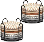 Woven Coasters Set of 16, Absorbent Drink Coasters by Windran