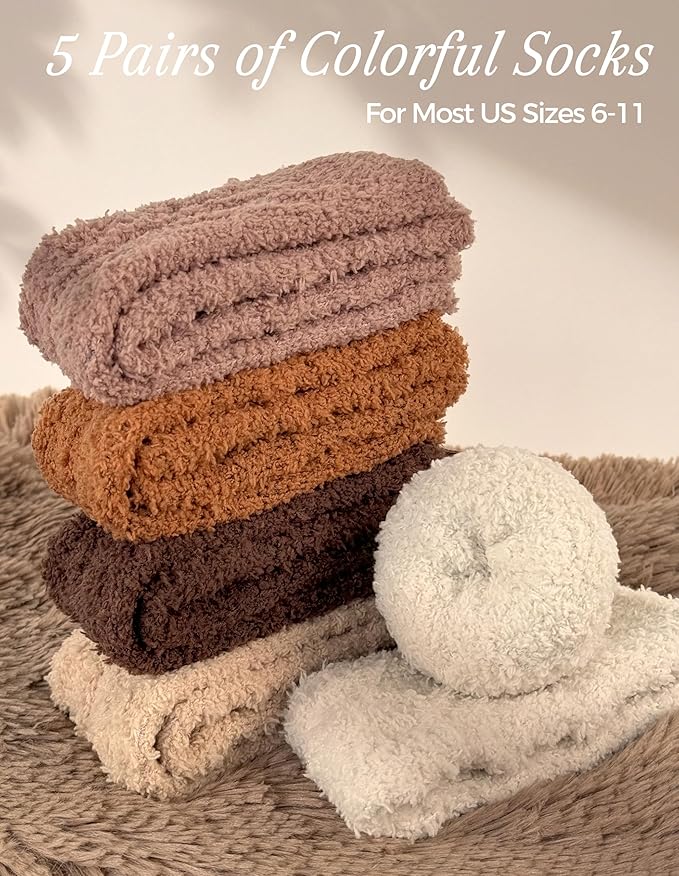TEHOOK Warm & Cozy Gifts for Women, Stocking Stuufers, Fluffy Fuzzy Plush Sleeping Slipper Socks - Soft Warm Fabric