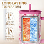 SANDJEST Heart Tumbler with Handle 40oz, Valentines Stainless Steel Insulated - Image 4