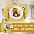 Placemats Set of 6, 11.8 x 17 Inch, Waterproof Wipeable Reversible PU Placemat - Image 3