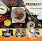 Wheat Straw Dinnerware Sets, Plates and Bowls Sets, Unbreakable Reusable Plates - Image 6