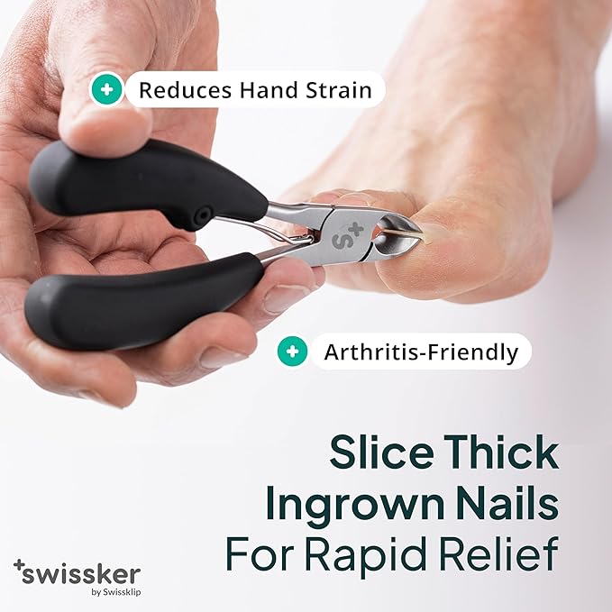 Swissklip Toenail Clippers I Heavy Duty Toe Nail Clippers I Toenail Clippers for Thick Nails I Toenail Scissors I Heavy Duty Nail Clippers for Thick Nails (Pack of 2)