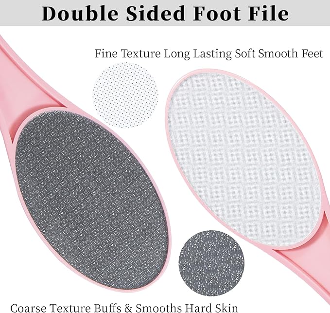 2 Pack Nano Glass Foot File Callus Remover, Beomeen Hard and Dead Skin Remover for Feet, Double Sided Foot Scrubber Pedicure Tool, Hair Eraser for Softer & Smoother Feet, Random Black/White Glass