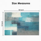 Emvency Farmhouse Placemats Set of 4, 12x18 Inch, Teal and Grey | Abstract Art - Image 2