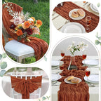 AGIRL 12 Pack Terracotta Cheesecloth Table Runner 10FT Fall Boho Home Decor | - Image 4