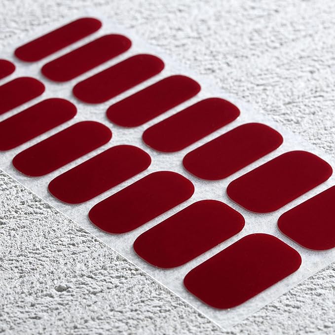 Nail Polish Strips, 32PCS Salon Quality Wraps, Long Lasting Gel Nail Stickers for Women Easy Apply& Remove (Vinery Red)