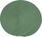 FunWheat Round Braided Placemats Set of 6 Table Mats by FunWheat