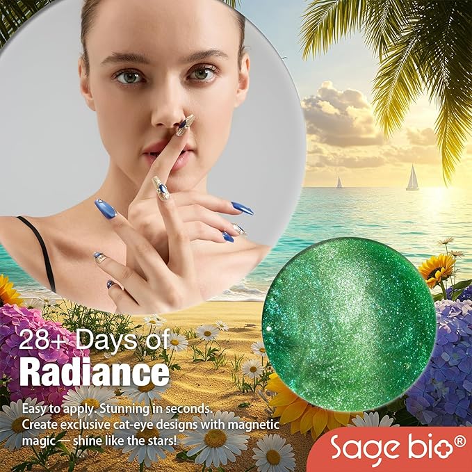 Cat Eye Gel Nail Polish, 15ml Magnetic Gel, High-Gloss Finish, Long-Lasting, DIY Manicure Kit with Magnet Stick, Stunning 3D Magnetic Effect, 03