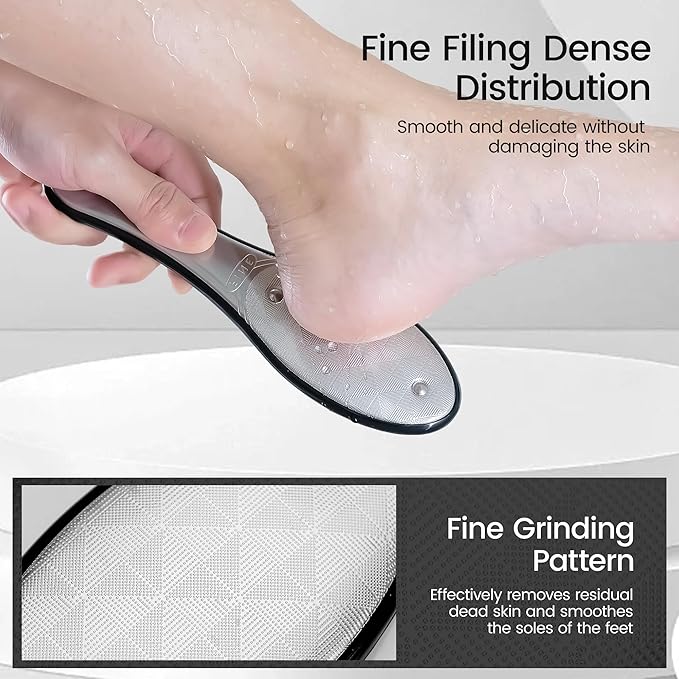 YTD likomey Stainless Steels Foot File,1 Pcs One Piece Molding Coarse Fine Double Sided Super Durable Foot Scrubber,for Wet or Dry Feet Callus Dead Skin Hard Skin Pedicure Remover Tool