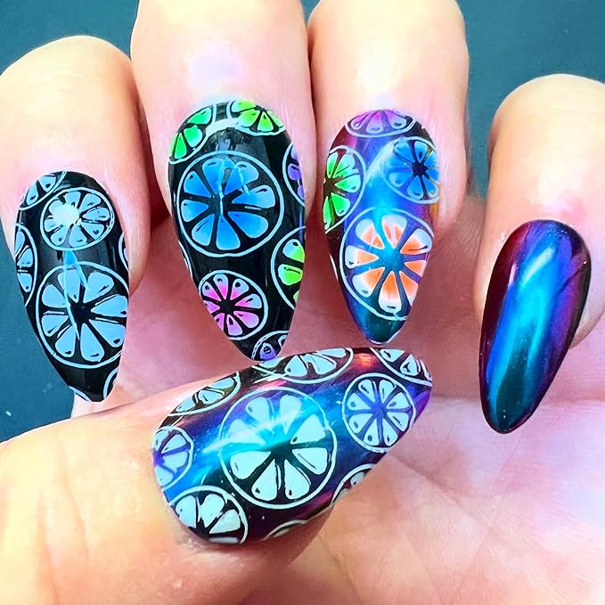 SheModern STICKY GREEN + LEMON + LIME Stamping Polishes For Nail Art Design Air-Dry Collection. More Transfer Time with Tacky Surface for Easy Adhere of Pigment, Glitter