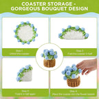 Crochet Flower Coasters, Handmade Bouquet Coasters - Image 3