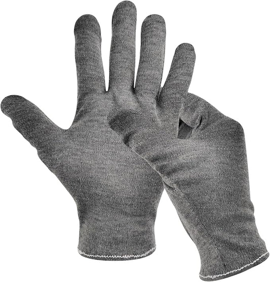 1 Pair(2Pcs) Cotton Gloves for Eczema and Dry Hands, Moisturizing Gloves, Work Gloves for Men, Women, SPA, Jewelry Inspection (Grey, 1 Pair)