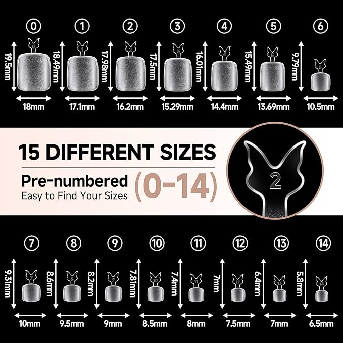 UNA GELLA Toe Nail Tips 312 Pcs Square Round Full Cover Fake Toe Nails Press On Clear 15 Sizes Pre-Shape Soft Gel Toe Nail Tips Double Matte Acrylic Toenails for Nail Extensions DIY Home Nail Salon