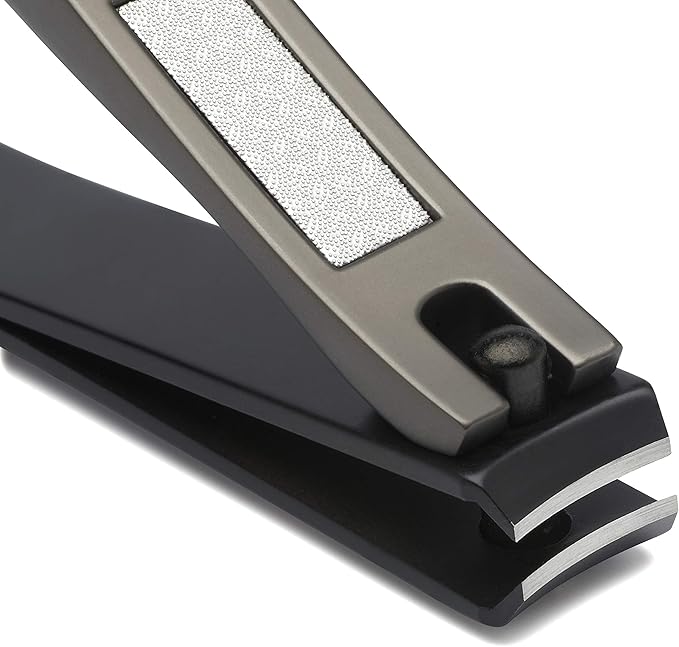 Nail Clipper Set for Men and Women, KLIPP Arched Zinc Alloy Nail Clippers with Built in Fingernail Files on Non-Slip Levers – Trim and Shape Finger and Toe Nails with Travel Nail Care Kit