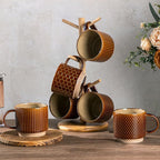GBhome 12 OZ Stackable Coffee Mugs Set of 6, Ceramic Coffee Cups Set | 3 - Image 8