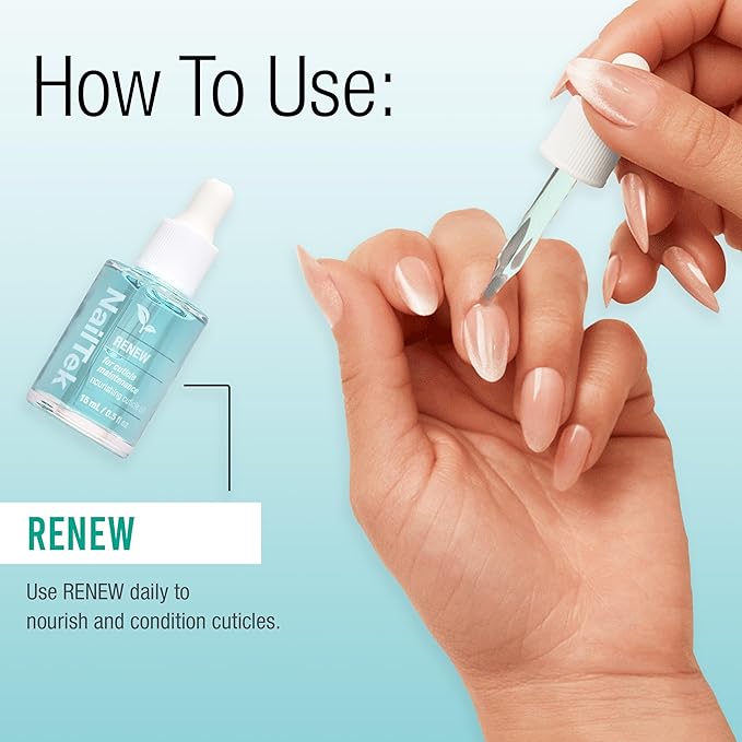 Nail Tek Renew Cuticle Oil – Nourishing & Hydrating Cuticle Treatment, Moisturizing Nail Care, Softens Dry Cracked Cuticles, Promotes Healthy Nails Growth, 0.5 fl oz