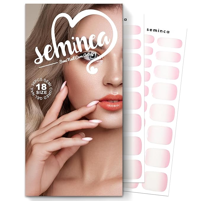 Semi Cured Gel Nail Strips(Cherry blossom Ombre)