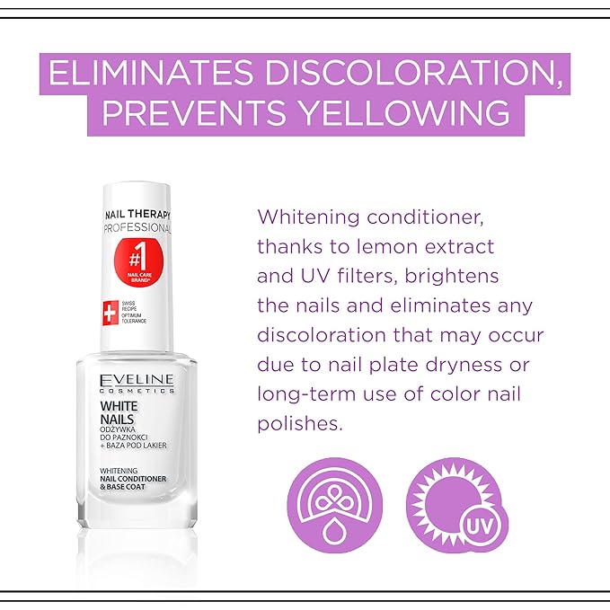 Eveline Cosmetics 3 In 1 Instantly Whiter Nail Whitener